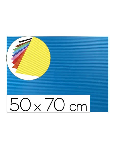 Goma eva ondulada liderpapel 50x70cm 22mm de espesor azul claro