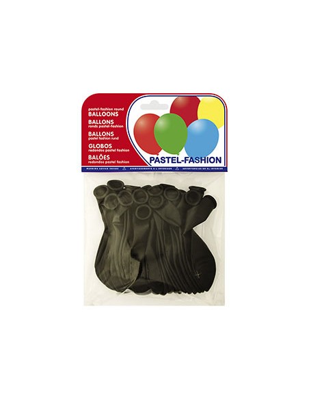 Globos pastel negro bolsa de 20 unidades