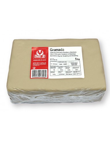 Pasta de modelar sio 2 gres granada para escultura y modelado paquete de 5 kg