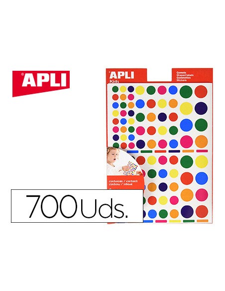 Gomets apli autoadhesivo formas surtidas multicolor blister de 6 hojas