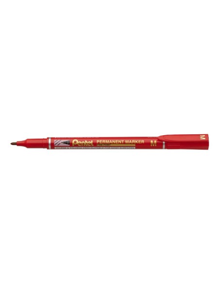 Marcador pentel permanente nm470 ponta grossa de 24 mm cor vermelho