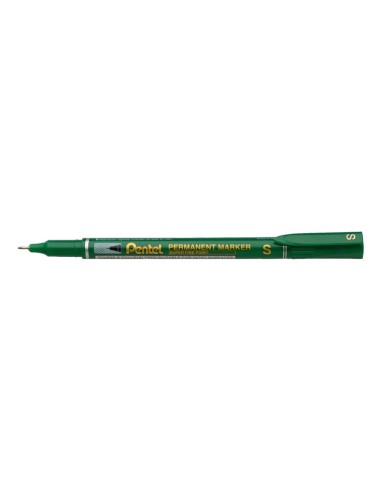 Marcador pentel permanente nfs410 ponta extra fina de 064 mm cor verde