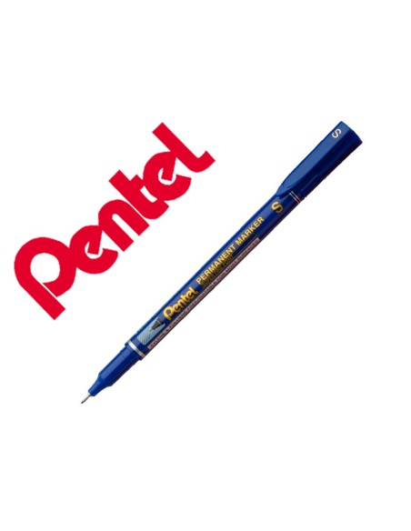 Marcador pentel permanente nfs410 ponta extra fina de 064 mm cor azul