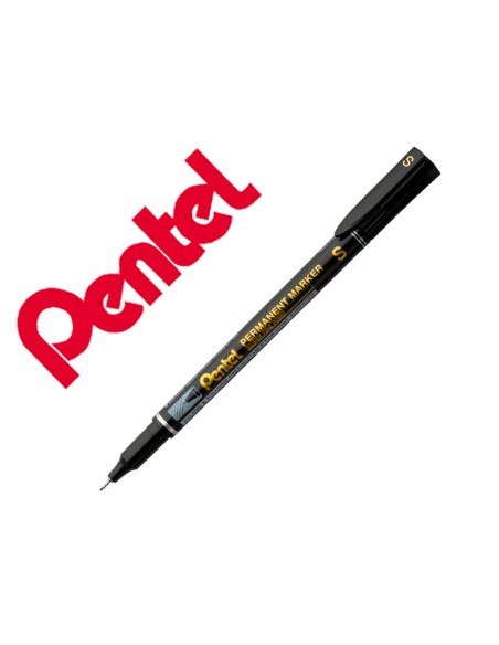 Marcador pentel permanente nfs410 ponta extra fina de 064 mm cor preto