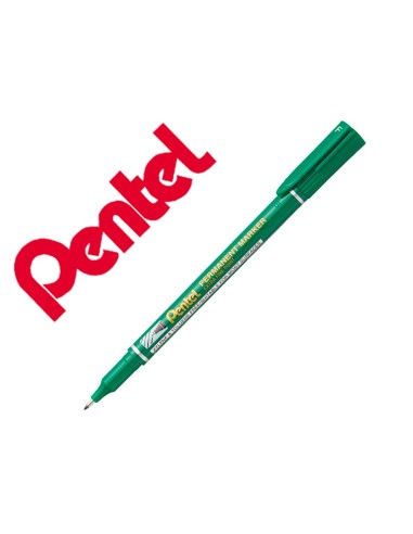 Marcador pentel permanente nf450 ponta fina de 12 mm cor verde