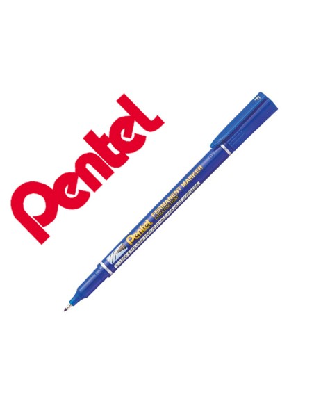 Marcador pentel permanente nf450 ponta fina de 12 mm cor azul