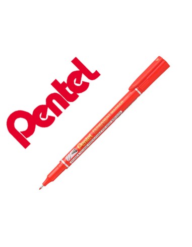 Marcador pentel permanente nf450 ponta fina de 12 mm cor vermelho