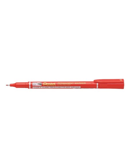 Marcador pentel permanente nf450 ponta fina de 12 mm cor vermelho