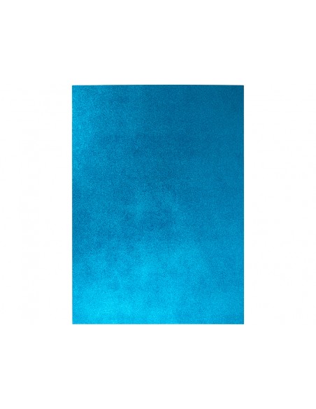 Goma eva con purpurina liderpapel 50x70cm 60g m2 espesor 2mm azul claro