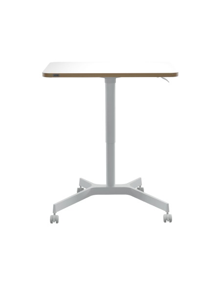 Mesa leitz ergo regulable en altura neumatica tablero 80x60 cm con 4 ruedas color blanco Mesa leitz ergo regulable en altura neumatica tablero 80x60 cm con 4 ruedas color blanco