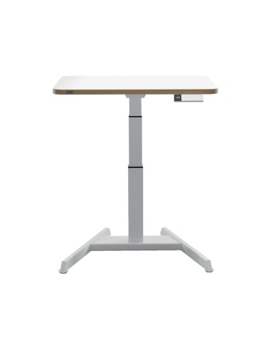 Mesa leitz ergo regulable en altura electricamente tablero 80x60 cm con usb c y usb 5v color blanco