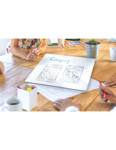 Pizarra blanca nobo modular sin marco acero magnetica 450x450 mm