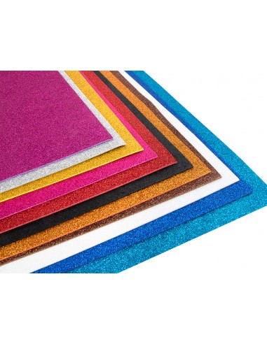 Goma eva con purpurina liderpapel 50x70cm 60g m2 espesor 2mm oro