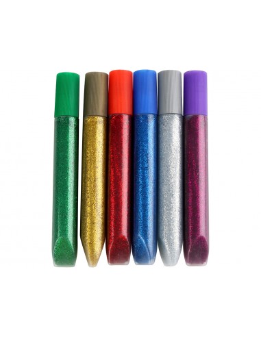 Purpurina pegamento liderpapel fantasia colores metalicos blister de 6 unidades de 10 gr