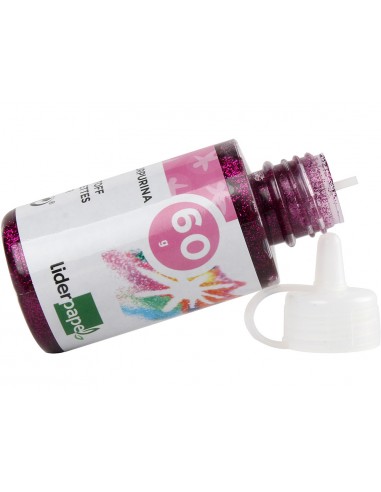 Purpurina pegamento liderpapel fantasia colores metalicos surtidos bote de 60 gr