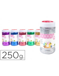 Purpurina liderpapel fantasia colores metalicos surtidos bote de 250 gr