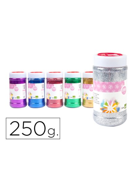 Purpurina liderpapel fantasia colores metalicos surtidos bote de 250 gr