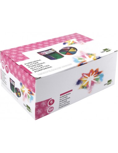 Purpurina liderpapel fantasia colores metalicos 6 colores surtidos bote de 120 gr
