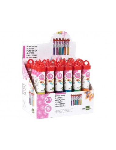 Purpurina liderpapel fantasia colores metalicos pasteles bote de 18 gr