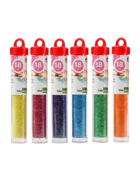Purpurina liderpapel fantasia colores metalicos pasteles bote de 18 gr