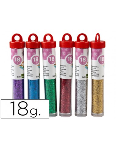 Purpurina liderpapel fantasia colores metalicos surtidos bote de 18 gr