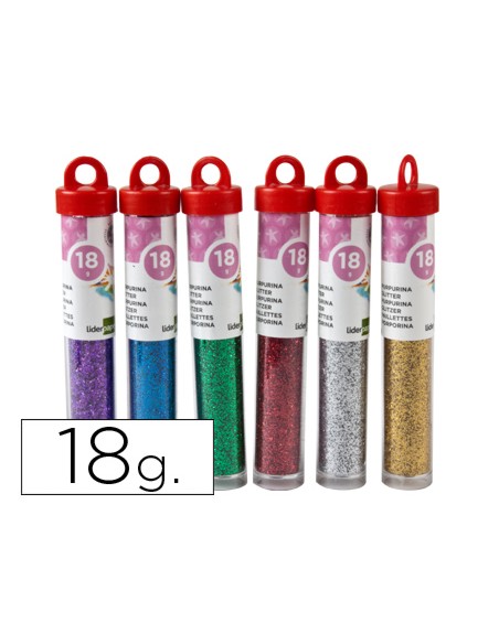 Purpurina liderpapel fantasia colores metalicos surtidos bote de 18 gr