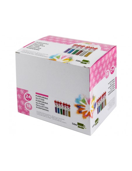 Purpurina liderpapel fantasia colores metalicos surtidos bote de 18 gr