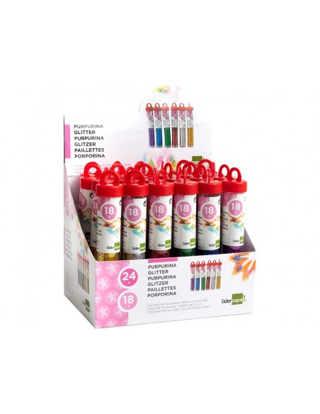 Purpurina liderpapel fantasia colores metalicos surtidos bote de 18 gr