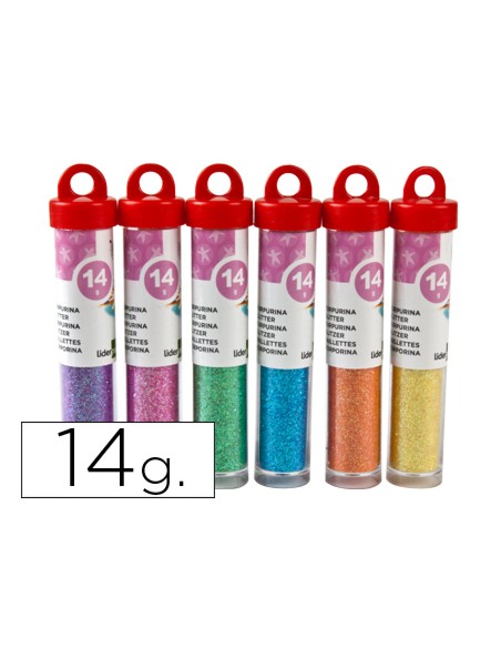 Purpurina liderpapel fantasia colores metalicos pasteles bote de 14 gr