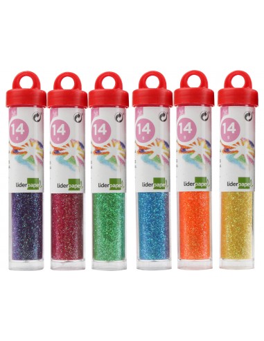 Purpurina liderpapel fantasia colores metalicos pasteles bote de 14 gr