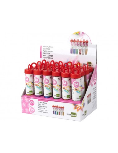 Purpurina liderpapel fantasia colores metalicos surtidos bote de 14 gr