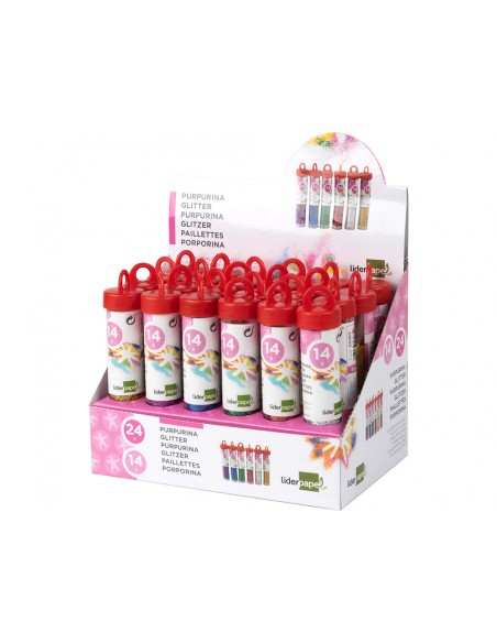 Purpurina liderpapel fantasia colores metalicos surtidos bote de 14 gr