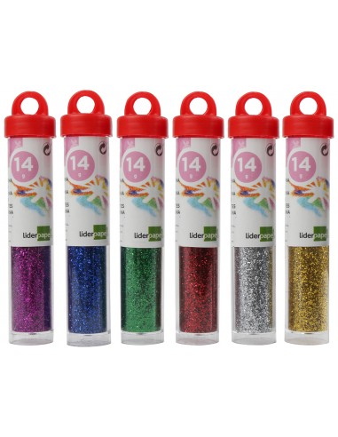 Purpurina liderpapel fantasia colores metalicos surtidos bote de 14 gr