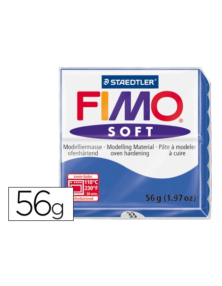 Pasta staedtler fimo soft 57 gr color azul brillante