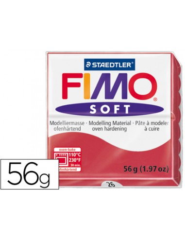 Pasta staedtler fimo soft 57 gr color rojo cereza