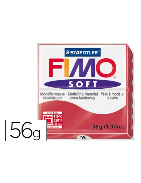 Pasta staedtler fimo soft 57 gr color rojo cereza