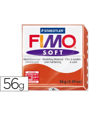 Pasta staedtler fimo soft 57 gr color rojo indian