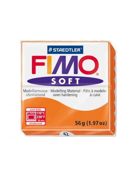 Pasta staedtler fimo soft 57 gr color naranja