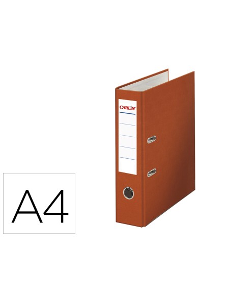 Archivador de palanca carlin din a4 forrado polipropileno con rado lomo ancho 80 mm naranja