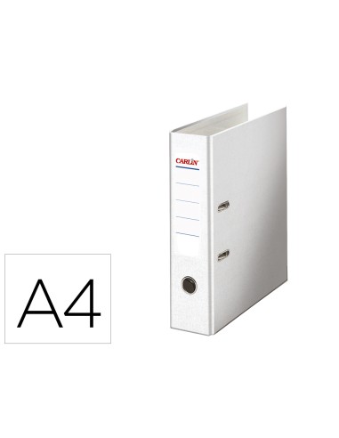 Archivador de palanca carlin din a4 forrado polipropileno con rado lomo ancho 80 mm blanco