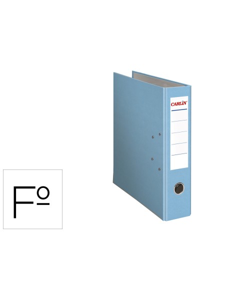 Archivador de palanca carlin folio forrado polipropileno con rado lomo ancho 80 mm azul claro