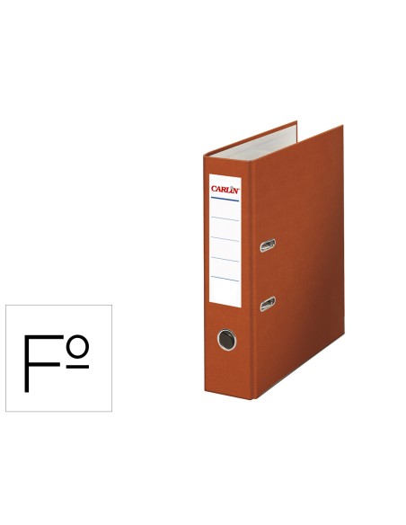 Archivador de palanca carlin folio forrado polipropileno con rado lomo ancho 80 mm naranja