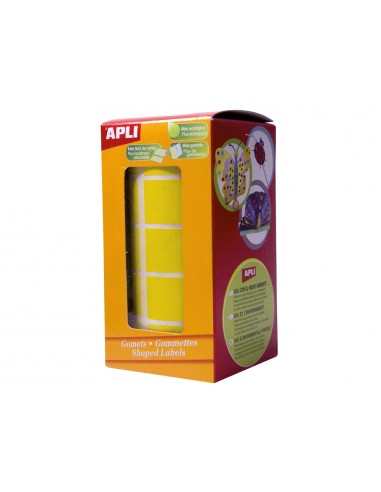 Gomets autoadhesivos cuadrados 20x20 mm amarillo rollo de 1770 unidades