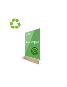 Expositor sobremesa archivo 2000 forma t metacrilato 100 reciclado con base de madera din a4 40x210x330 mm