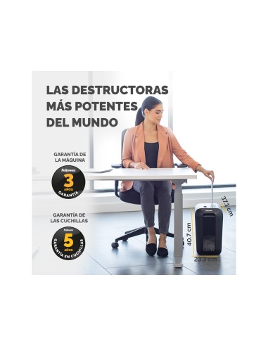 Destructora de documentos fellowes lx65 capacidad 10h seguridad p4 destruye grapas clips y tarjetas