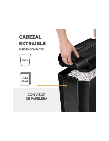 Destructora de documentos fellowes lx65 capacidad 10h seguridad p4 destruye grapas clips y tarjetas