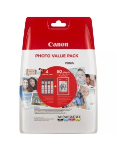 Canon CLI581 Pack de 4 Cartuchos de Tinta Originales - 50...