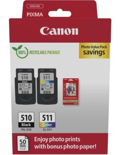 Canon PG-510/CL-511 Multipack de 2 Cartuchos de Tinta...
