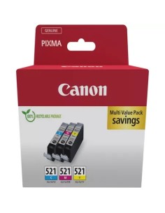 Canon CLI521 Pack de 3 Cartuchos de Tinta Originales -...
