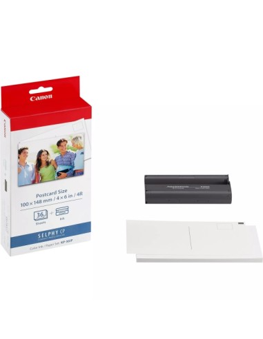 Canon KP-36IP Pack de Tinta Original y 36 Hojas Papel Fotografico, 100x148 mm - 7737A001